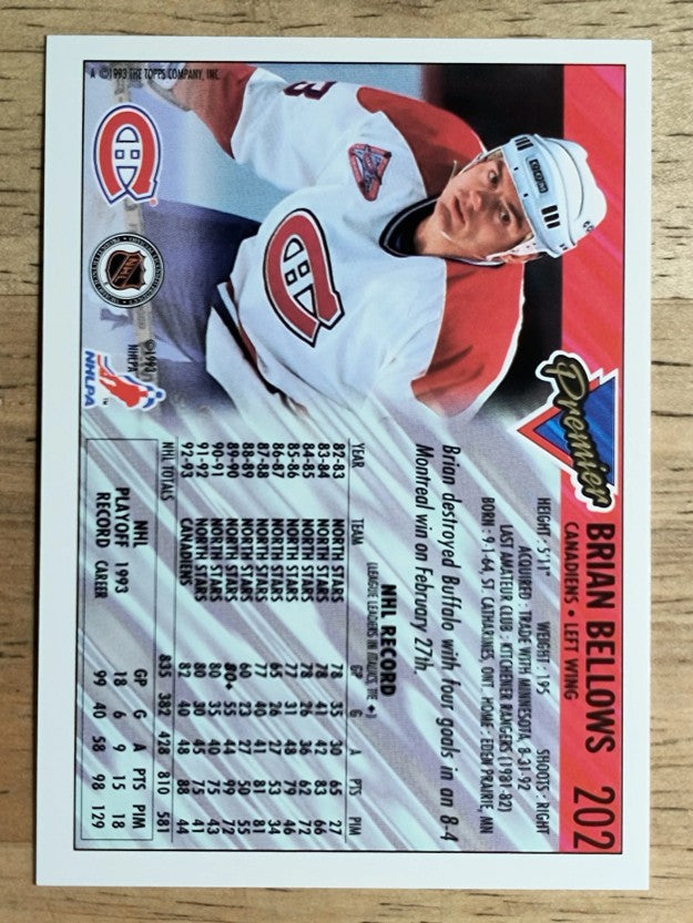 1993-94 Topps Premier #202 Brian Bellows