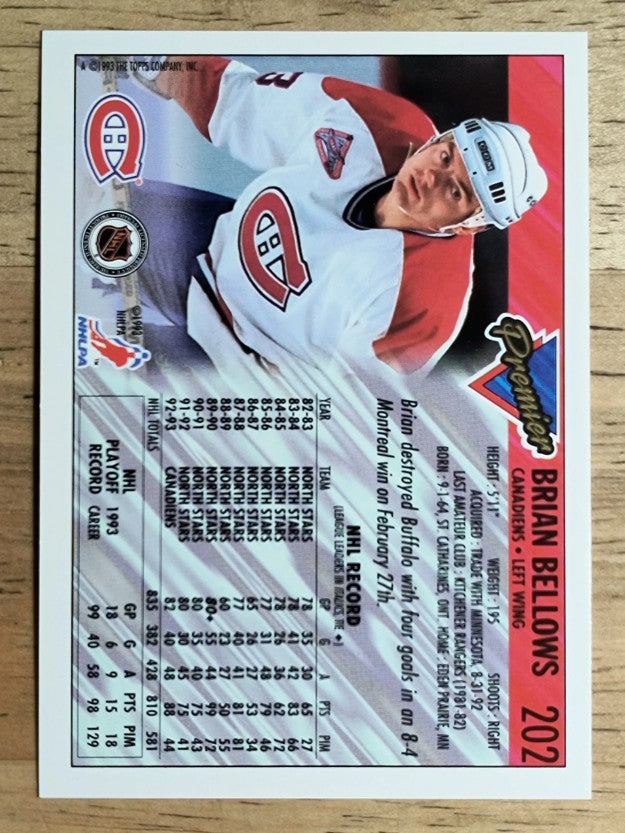 1993-94 Topps Premier #202 Brian Bellows