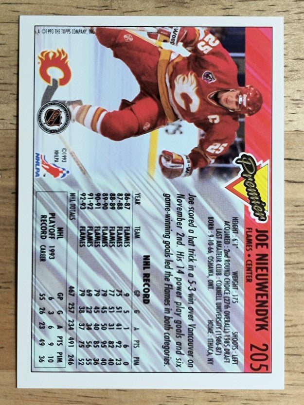 1993-94 Topps Premier #205 Joe Nieuwendyk