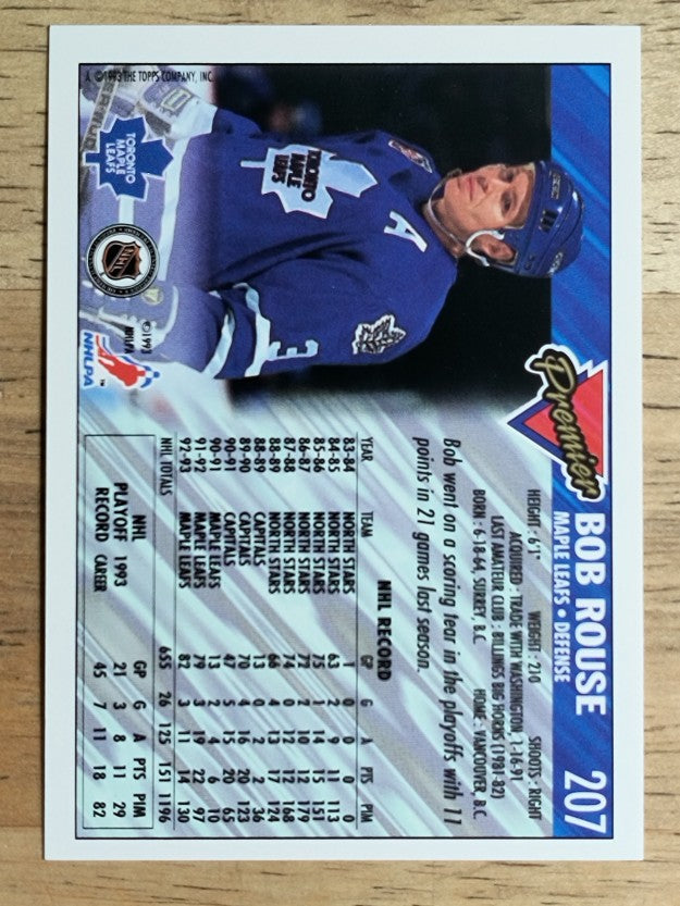 1993-94 Topps Premier #207 Bob Rouse
