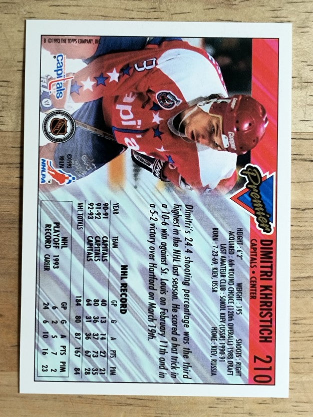 1993-94 Topps Premier #210 Dimitri Khristich