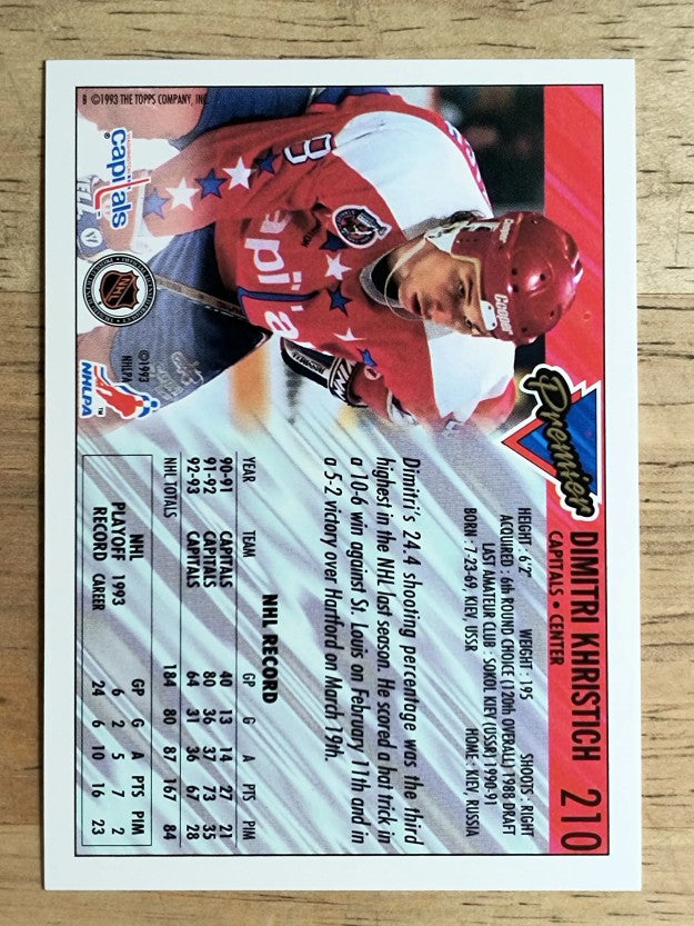 1993-94 Topps Premier #210 Dimitri Khristich