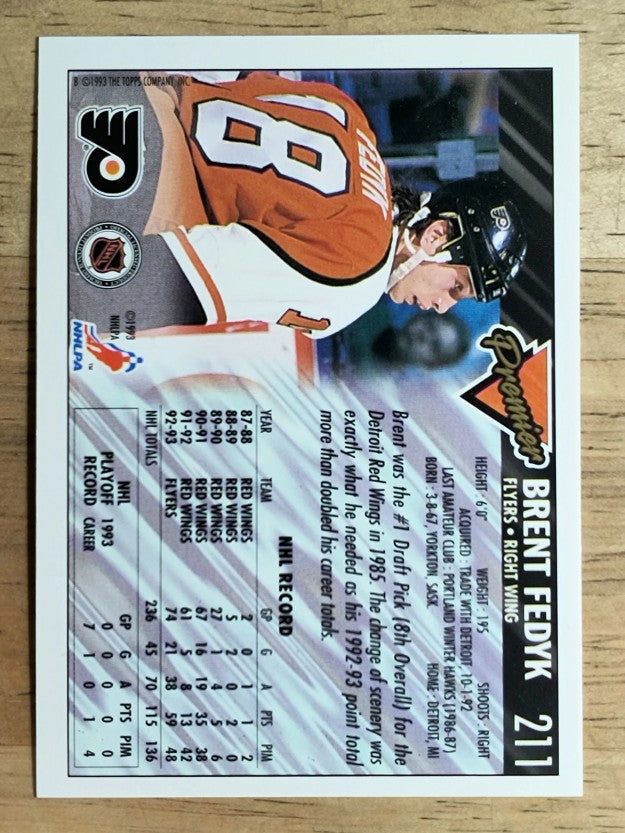 1993-94 Topps Premier #211 Brent Fedyk