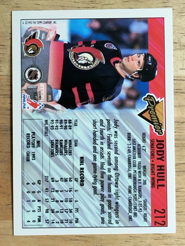 1993-94 Topps Premier #212 Jody Hull