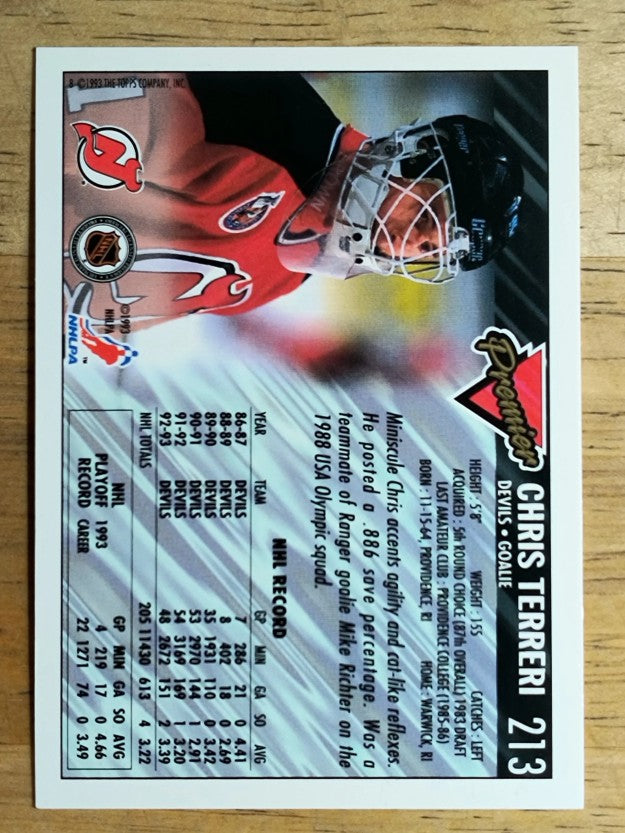 1993-94 Topps Premier #213 Chris Terreri