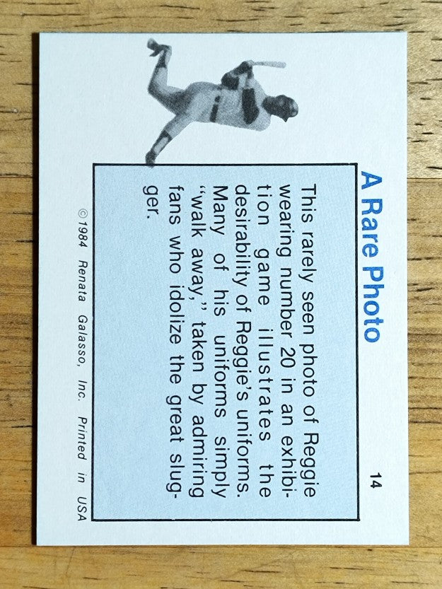 1984 Galasso Reggie Jackson Mini #14 Reggie Jackson/A Rare Photo