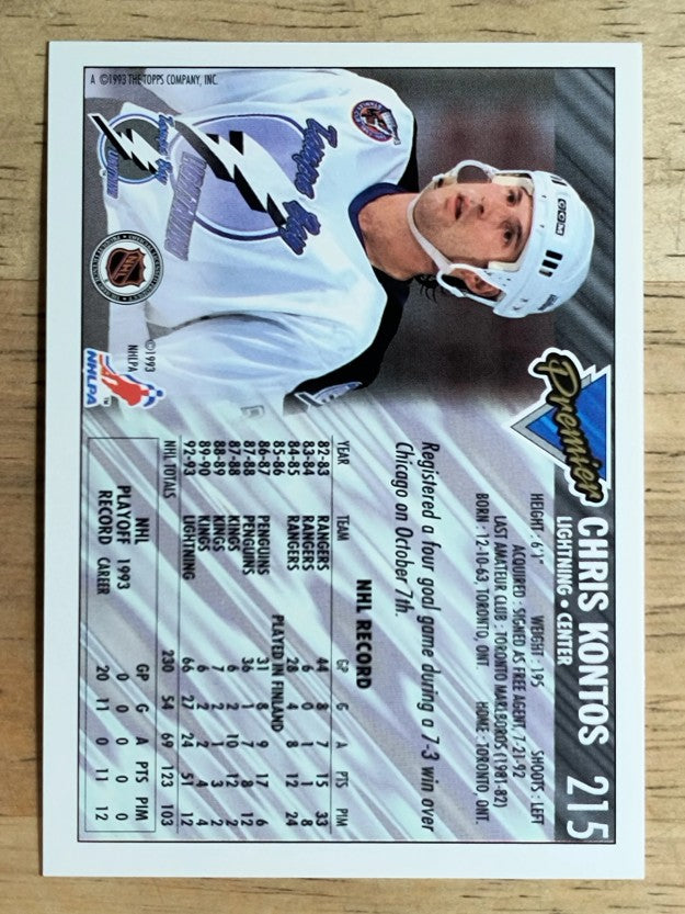 1993-94 Topps Premier #215 Chris Kontos