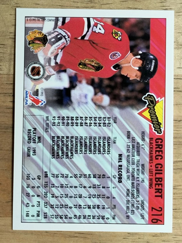 1993-94 Topps Premier #216 Greg Gilbert