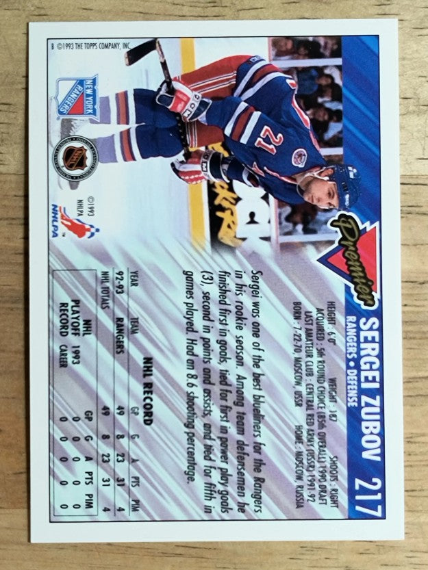 1993-94 Topps Premier #217 Sergei Zubov