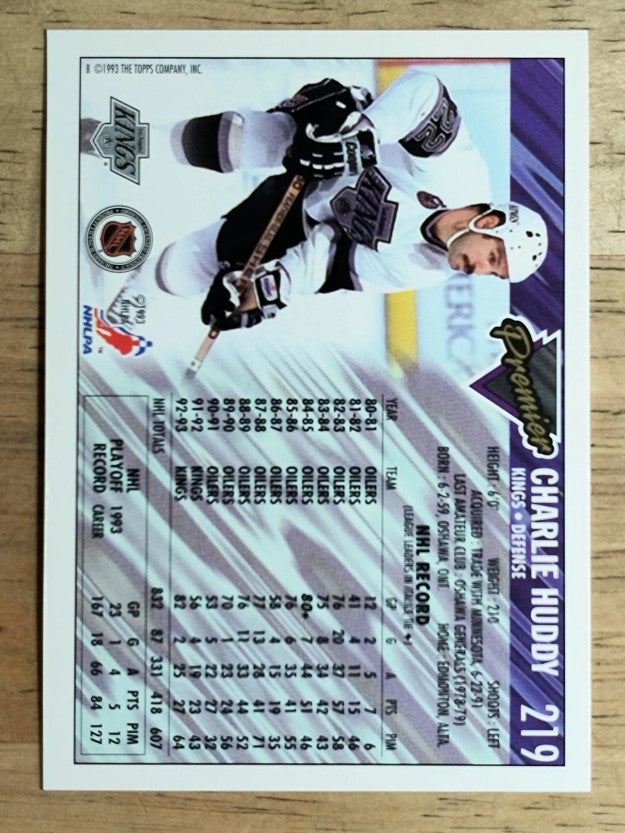 1993-94 Topps Premier #219 Charlie Huddy