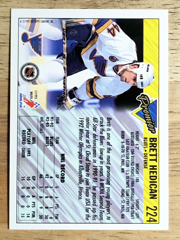 1993-94 Topps Premier #224 Bret Hedican
