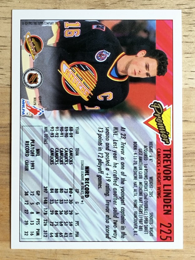 1993-94 Topps Premier #225 Trevor Linden