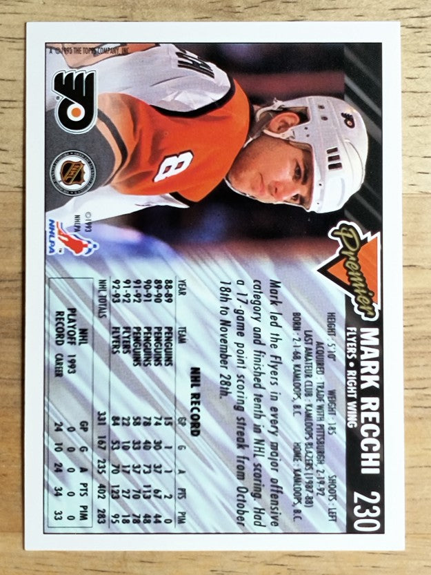 1993-94 Topps Premier #230 Mark Recchi