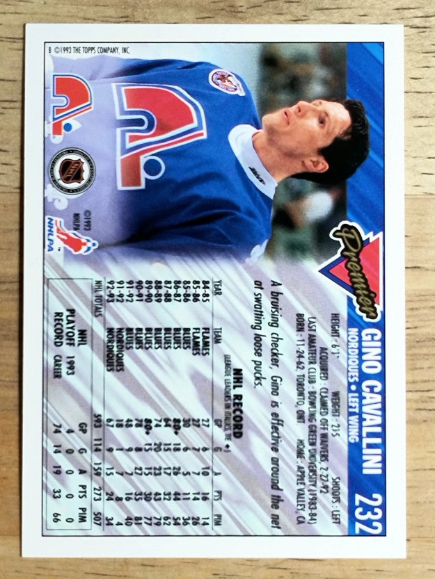 1993-94 Topps Premier #232 Gino Cavallini