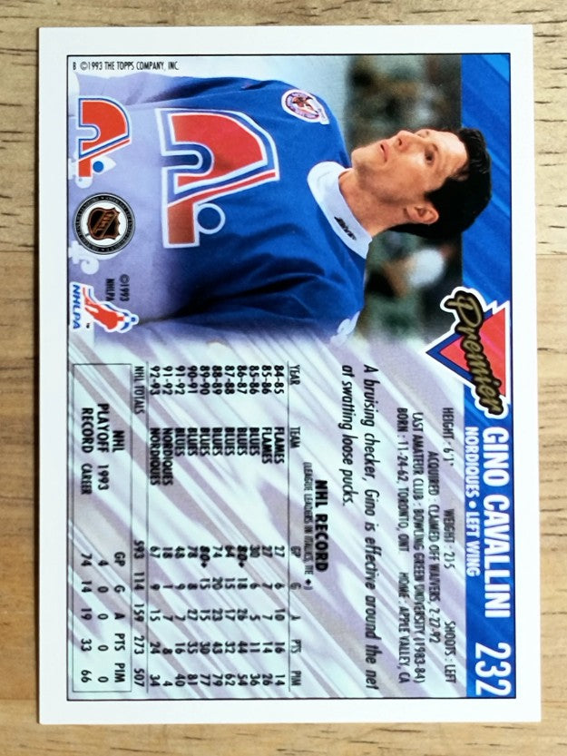1993-94 Topps Premier #232 Gino Cavallini