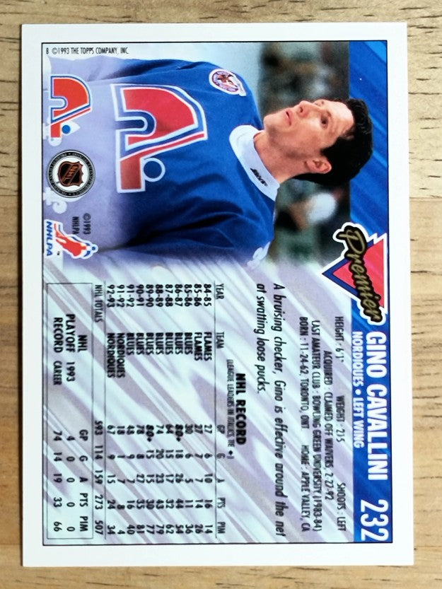 1993-94 Topps Premier #232 Gino Cavallini
