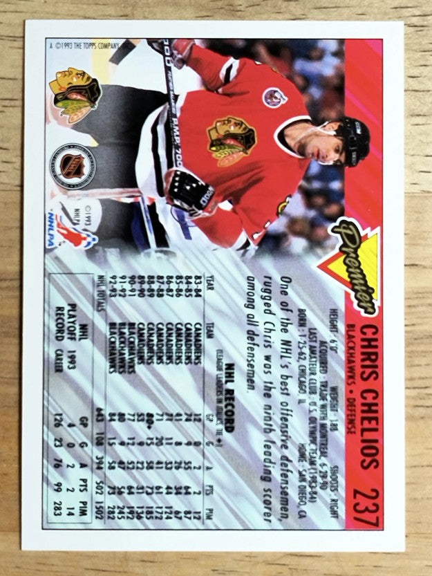 1993-94 Topps Premier #237 Chris Chelios