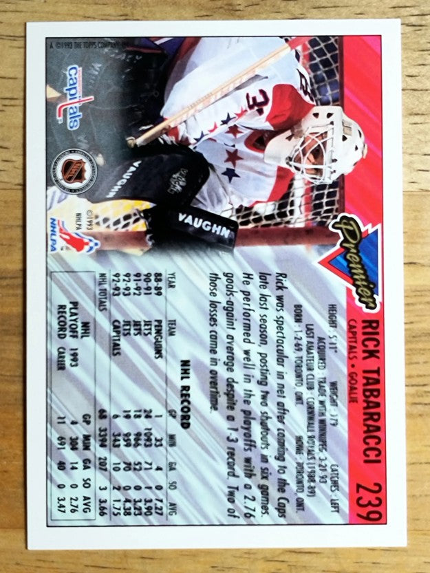 1993-94 Topps Premier #239 Rick Tabaracci