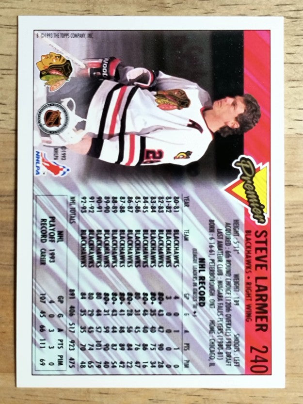 1993-94 Topps Premier #240 Steve Larmer