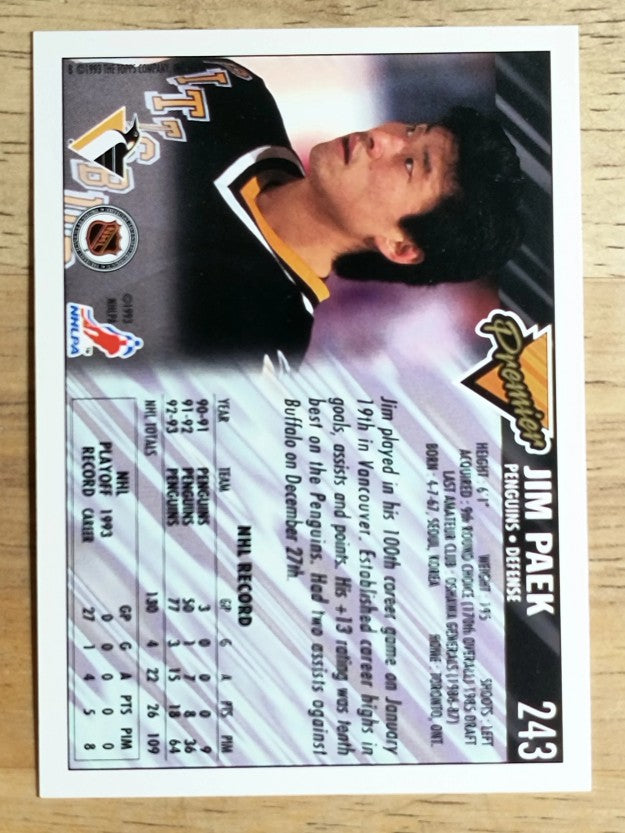 1993-94 Topps Premier #243 Jim Paek