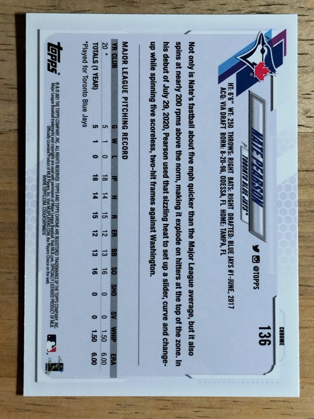 2021 Topps Chrome #136 Nate Pearson RC