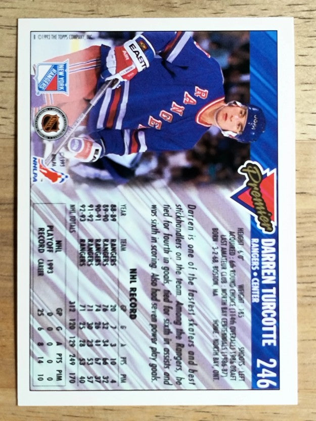 1993-94 Topps Premier #246 Darren Turcotte