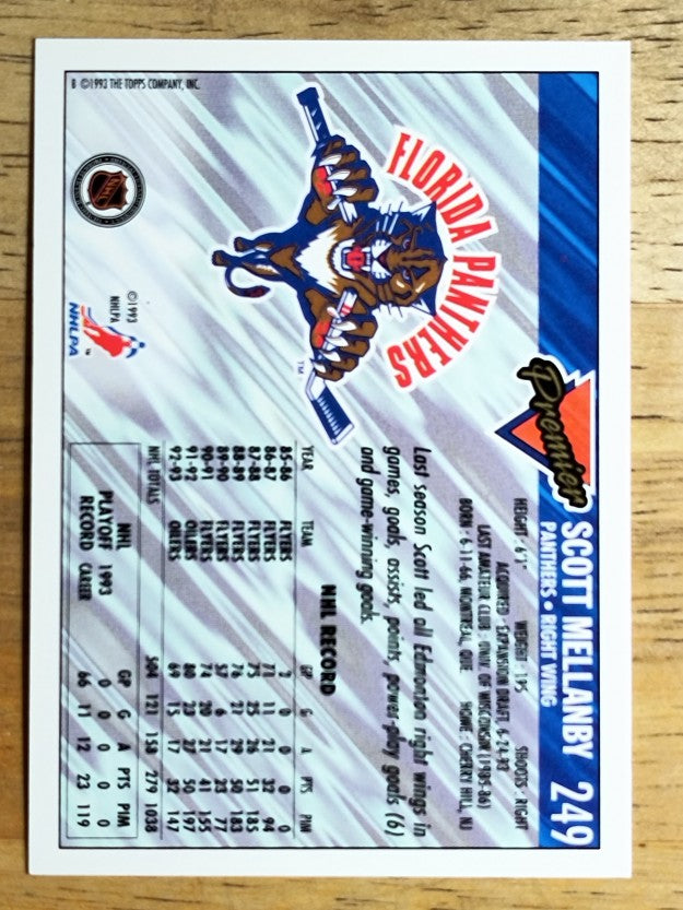 1993-94 Topps Premier #249 Scott Mellanby