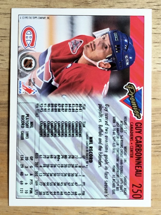 1993-94 Topps Premier #250 Guy Carbonneau