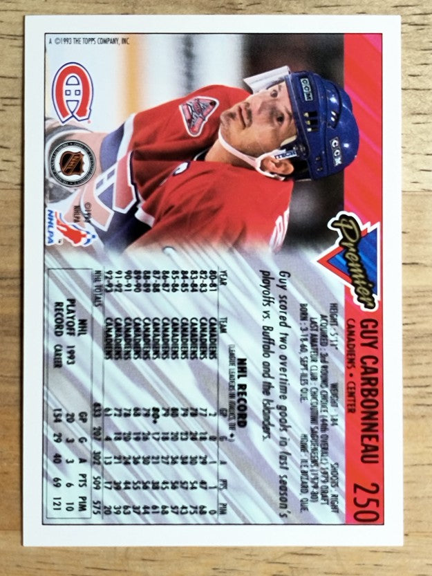 1993-94 Topps Premier #250 Guy Carbonneau