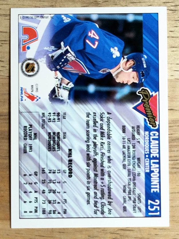 1993-94 Topps Premier #251 Claude LaPointe