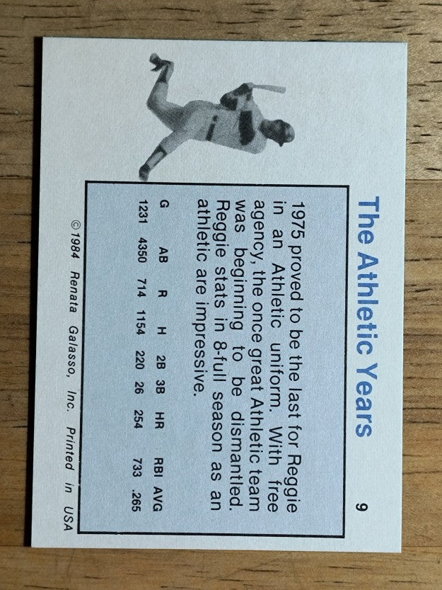 1984 Galasso Reggie Jackson Mini #9 Reggie Jackson/The Athletic Years