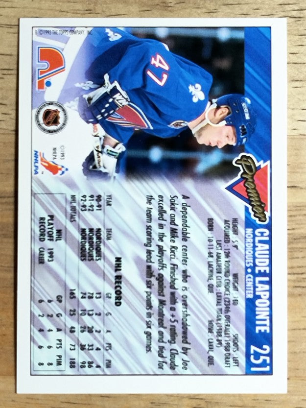 1993-94 Topps Premier #251 Claude LaPointe