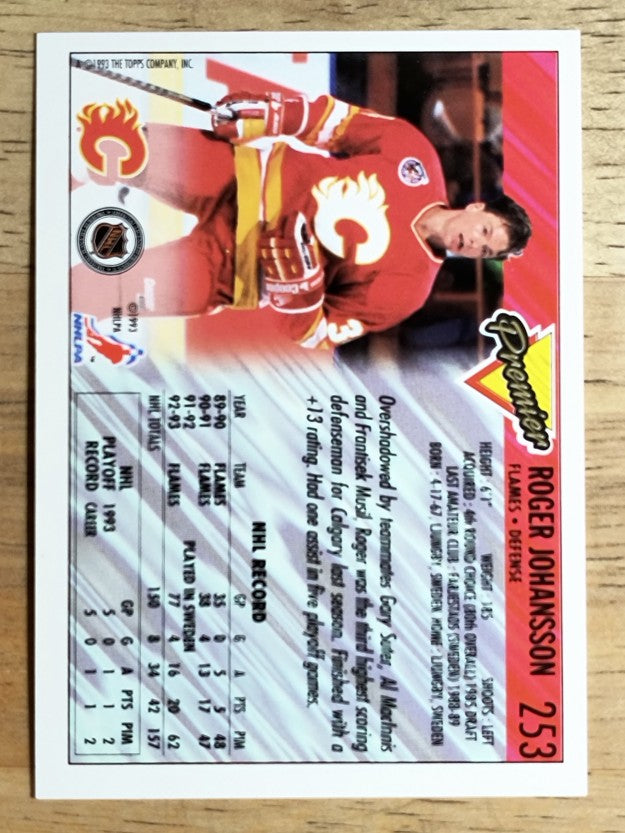 1993-94 Topps Premier #253 Roger Johansson