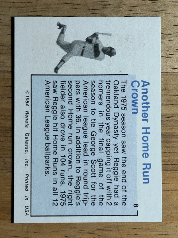 1984 Galasso Reggie Jackson Mini #8 Reggie Jackson/Another Home Run Crown