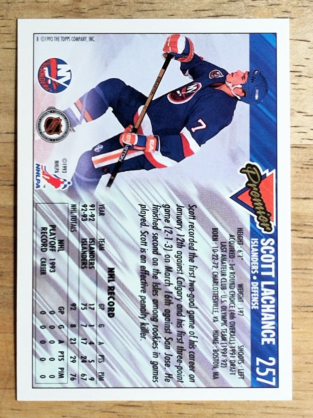 1993-94 Topps Premier #257 Scott Lachance