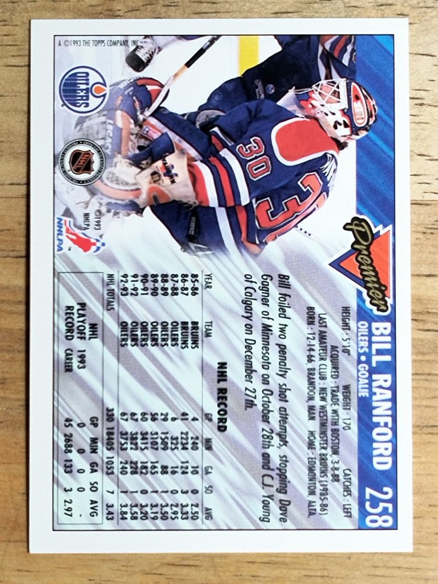 1993-94 Topps Premier #258 Bill Ranford