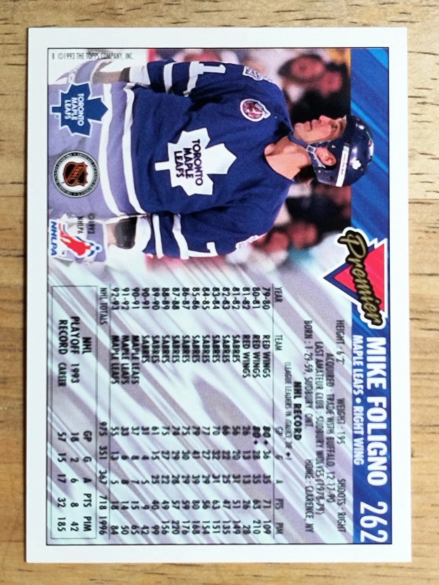 1993-94 Topps Premier #262 Mike Foligno