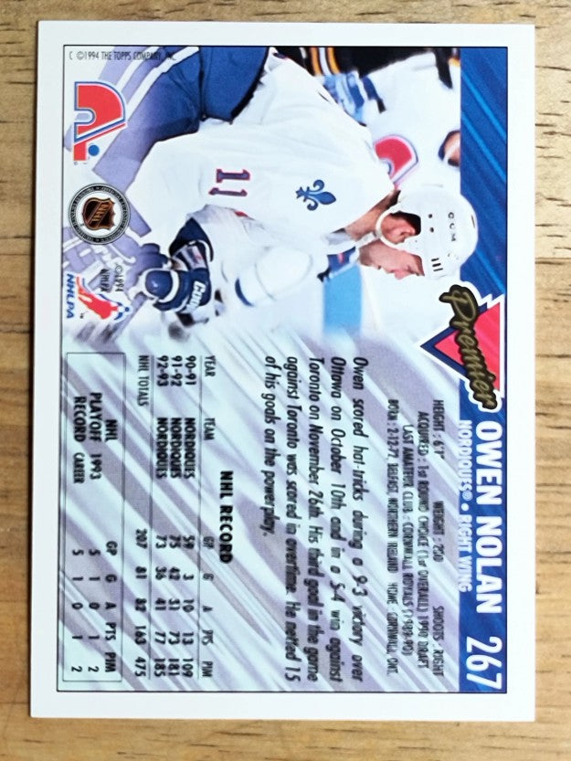 1993-94 Topps Premier #267 Owen Nolan