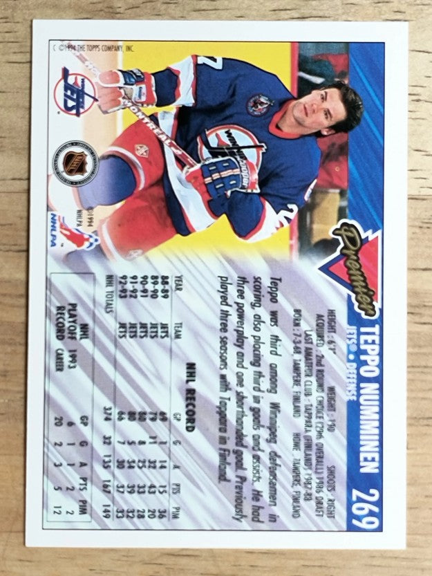 1993-94 Topps Premier #269 Teppo Numminen