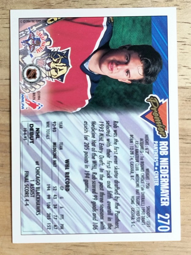 1993-94 Topps Premier #270 Rob Niedermayer