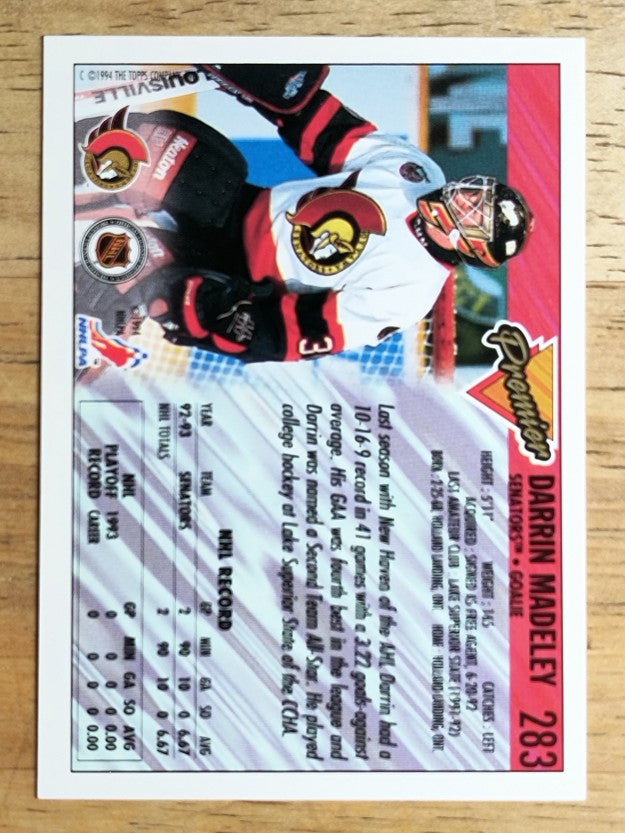 1993-94 Topps Premier #283 Darrin Madeley RC