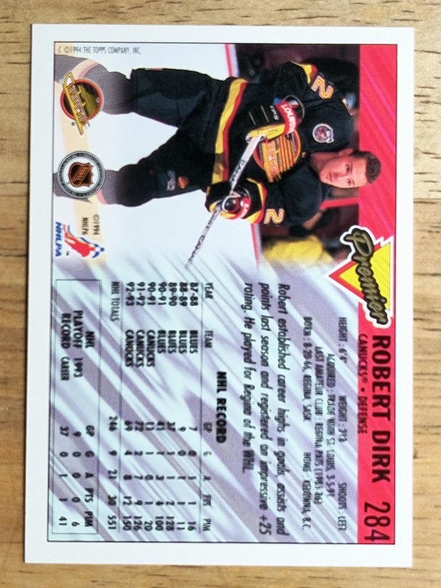 1993-94 Topps Premier #284 Robert Dirk