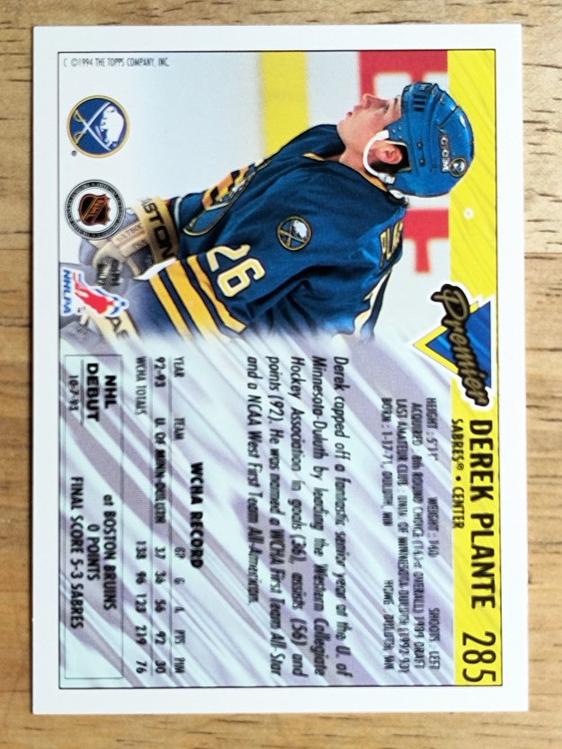 1993-94 Topps Premier #285 Derek Plante RC