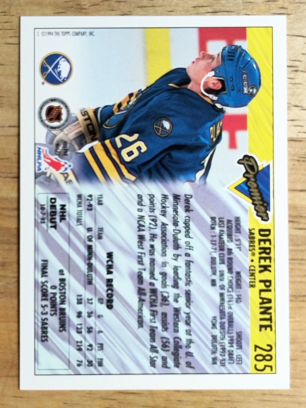 1993-94 Topps Premier #285 Derek Plante RC