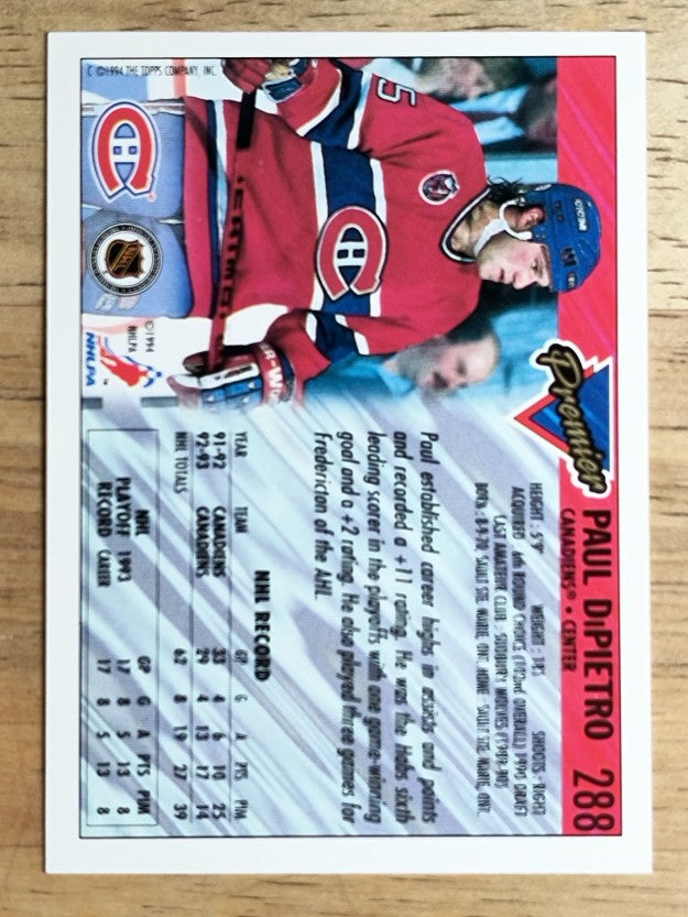 1993-94 Topps Premier #288 Paul DiPietro