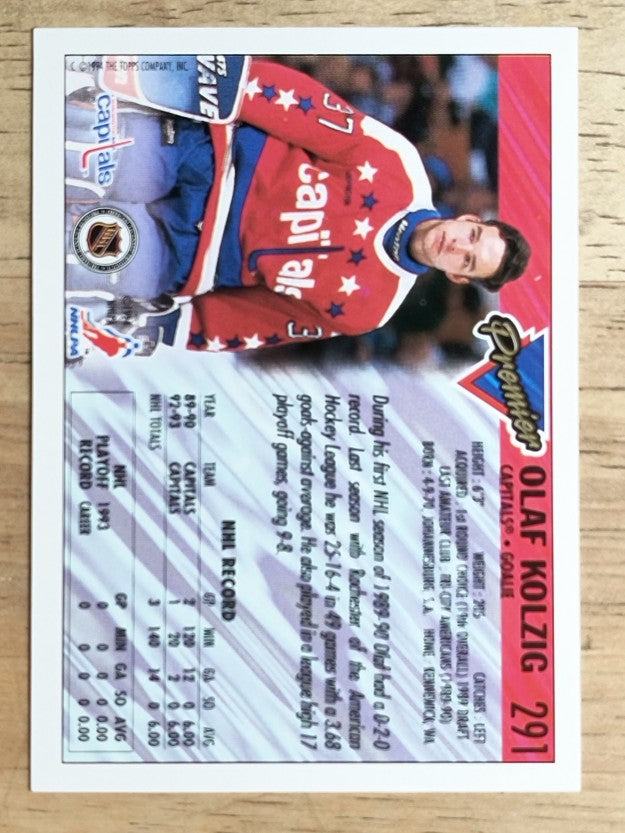 1993-94 Topps Premier #291 Olaf Kolzig