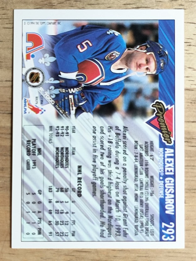 1993-94 Topps Premier #293 Alexei Gusarov