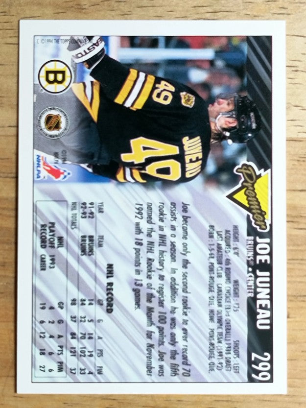 1993-94 Topps Premier #299 Joe Juneau