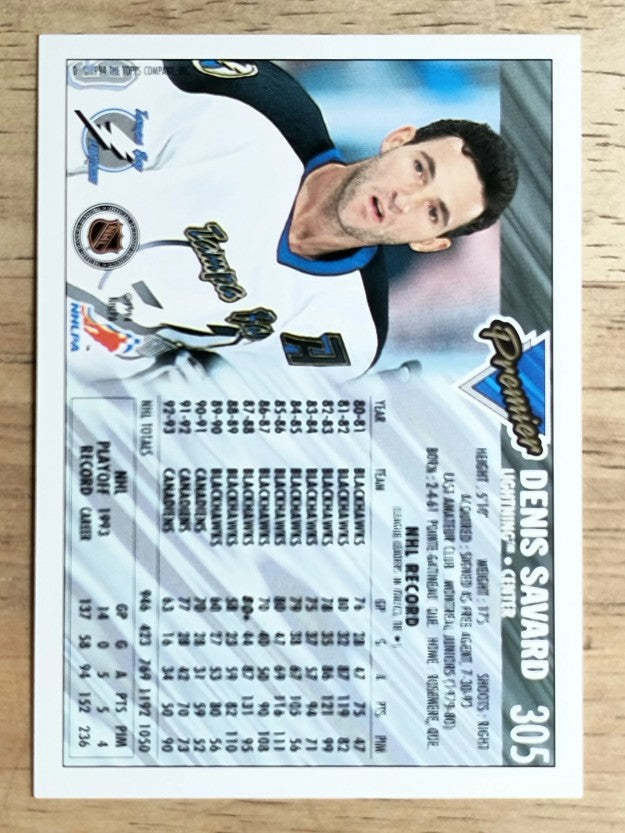 1993-94 Topps Premier #305 Denis Savard