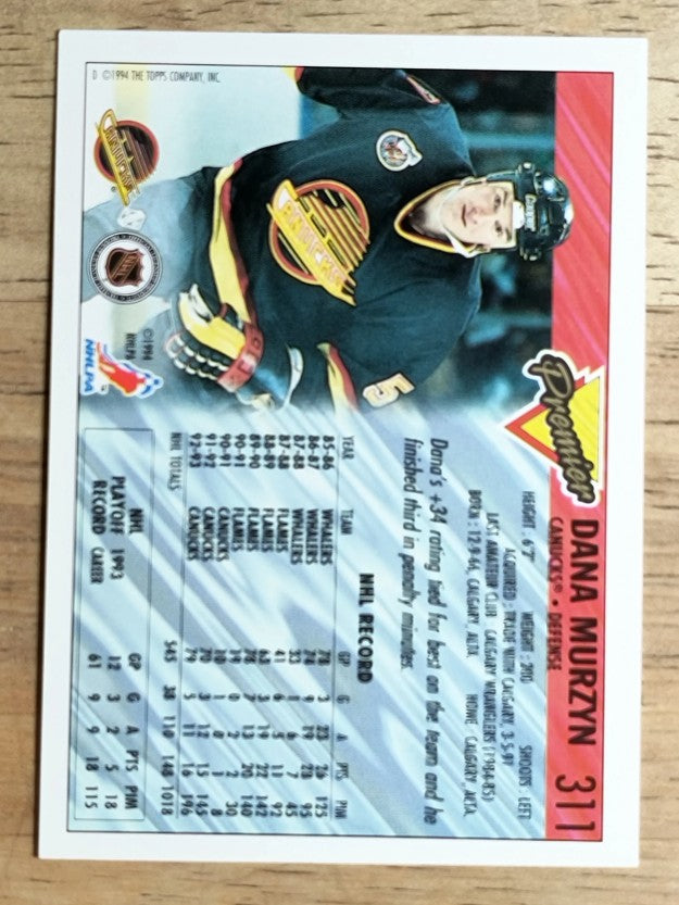 1993-94 Topps Premier #311 Dana Murzyn